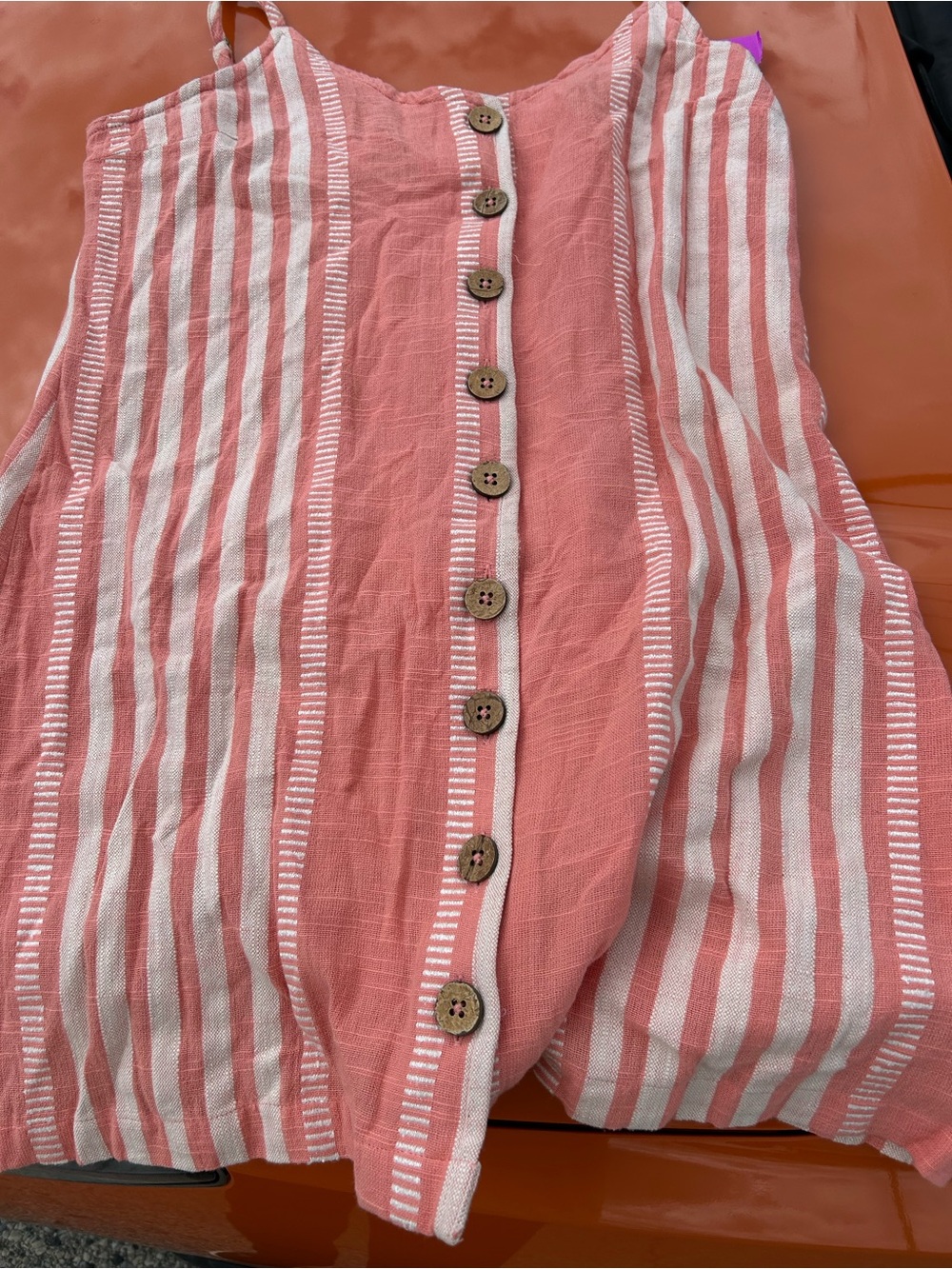 Ripcurl pinkish peach and White Striped Tank dress - Picture 2 of 8